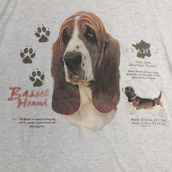 Basset hound men's large sized t shirt - Picture 2 of 9
